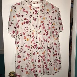 High neck floral blouse